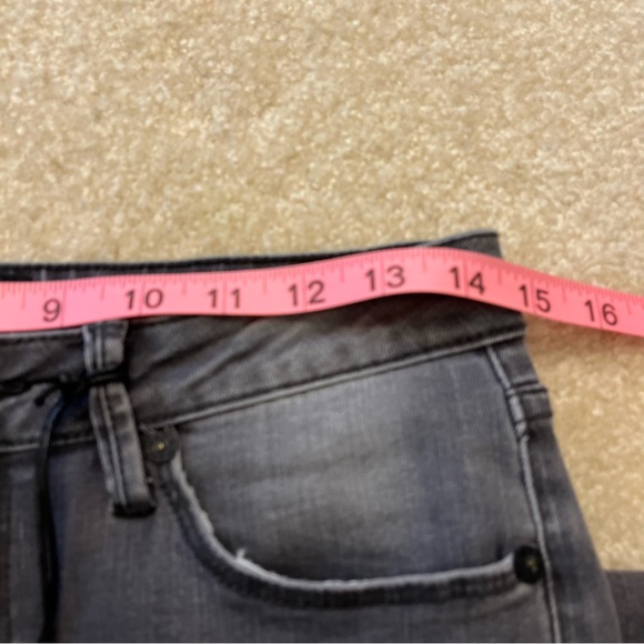 NEW Umgee Pants Womens 27 Black Denim Exposed Hem Distressed High Rise Skinny - Picture 9 of 12